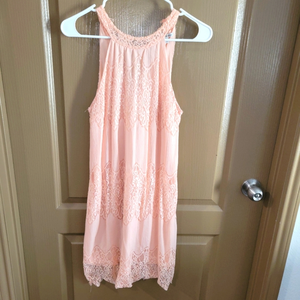 Peach lace dress